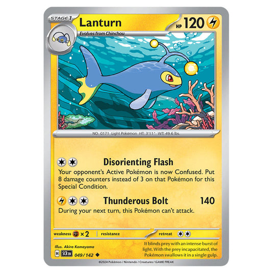 Lanturn 049 card from the Pokemon set Stellar Crown