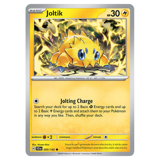 Joltik 050 card from the Pokemon set Stellar Crown