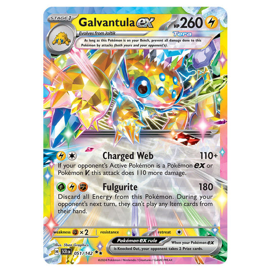 Galvantula ex 051 card from the Pokemon set Stellar Crown