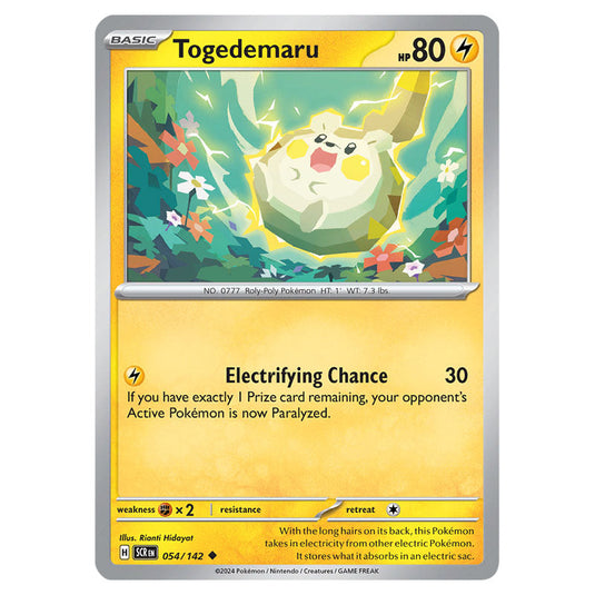 Togedemaru 054 card from the Pokemon set Stellar Crown