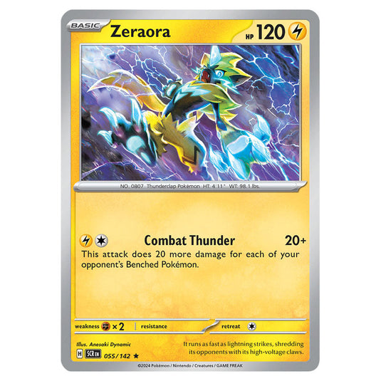 Zeraora 055 card from the Pokemon set Stellar Crown