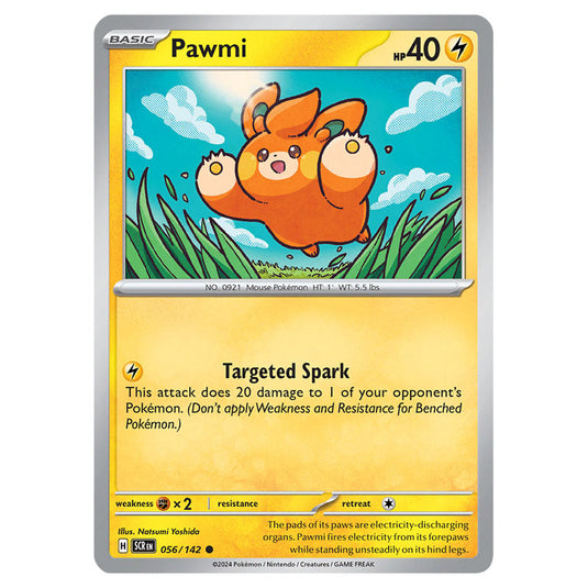 Pawmi 056 card from the Pokemon set Stellar Crown