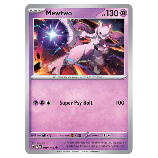 Mewtwo 059 card from the Pokemon set Stellar Crown