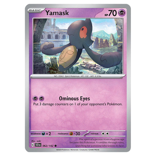 Yamask 062 card from the Pokemon set Stellar Crown