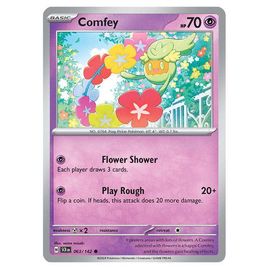 Pokemon - Scarlet & Violet - Stellar Crown - Comfey - 063/142 Pokemon - Scarlet & Violet - Stellar Crown - Comfey - 063/142