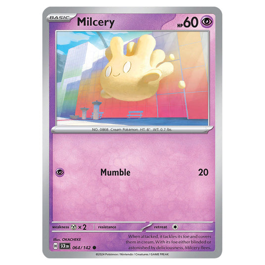 Milcery 064 card from the Pokemon set Stellar Crown