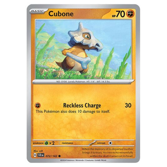 Cubone 072 card from the Pokemon set Stellar Crown