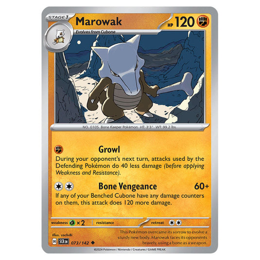 Marowak 073 card from the Pokemon set Stellar Crown