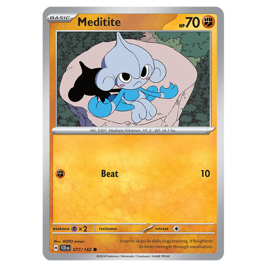 Meditite 077 card from the Pokemon set Stellar Crown