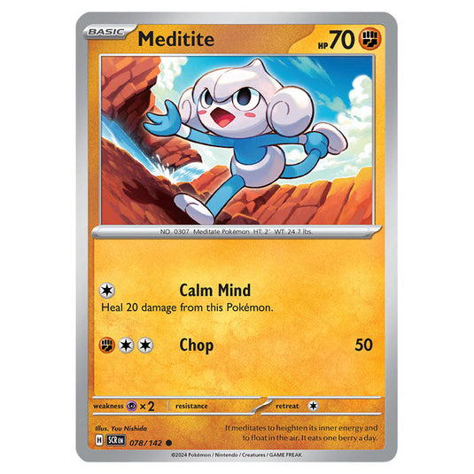 Meditite 078 card from the Pokemon set Stellar Crown