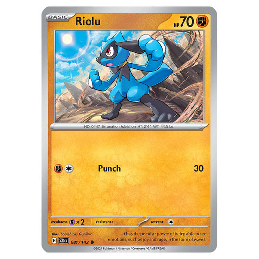 Riolu 081 card from the Pokemon set Stellar Crown