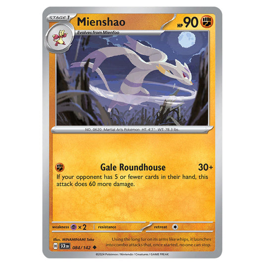 Mienshao 084 card from the Pokemon set Stellar Crown