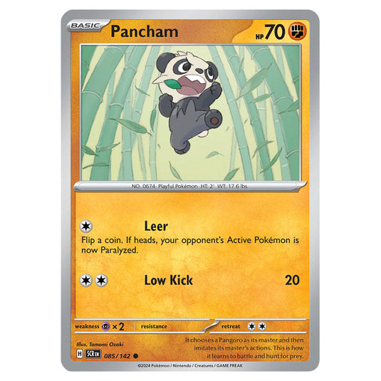 Pancham 085 card from the Pokemon set Stellar Crown