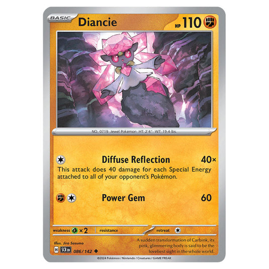 Diancie 086 card from the Pokemon set Stellar Crown