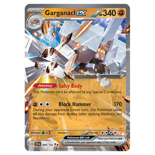 Garganacl ex 089 card from the Pokemon set Stellar Crown