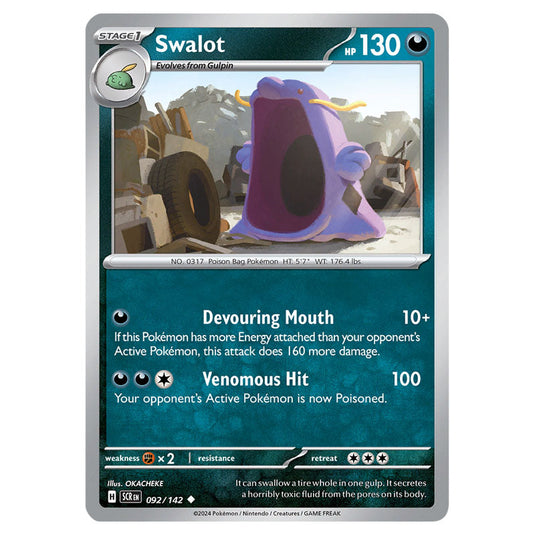 Swalot 092 card from the Pokemon set Stellar Crown