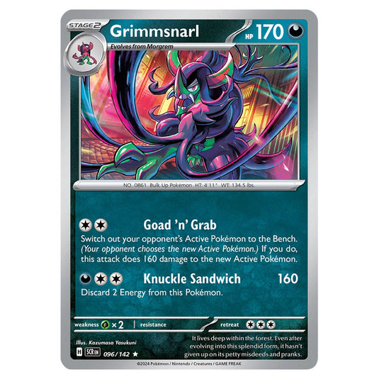 Grimmsnarl 096 card from the Pokemon set Stellar Crown