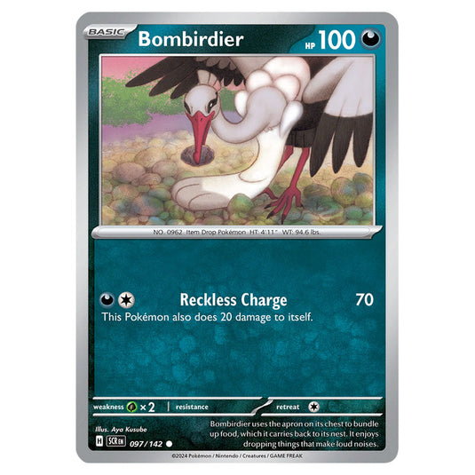 Bombirdier 097 card from the Pokemon set Stellar Crown