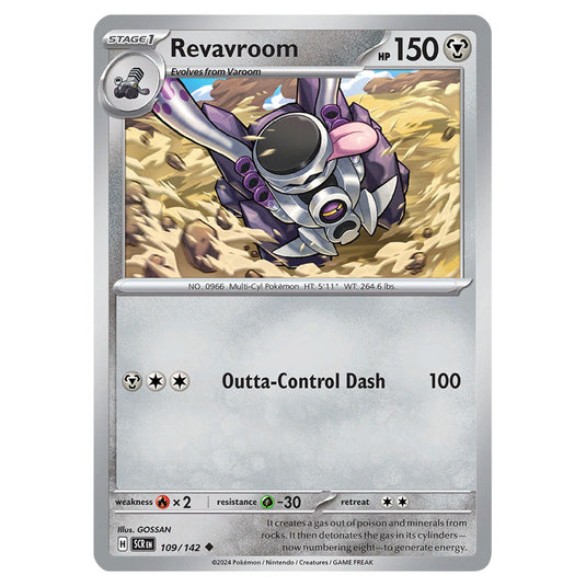 Revavroom 109 card from the Pokemon set Stellar Crown