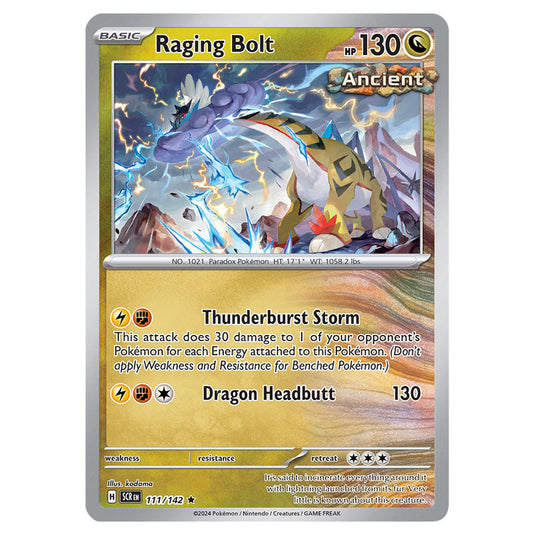 Raging Bolt 111 card from the Pokemon set Stellar Crown