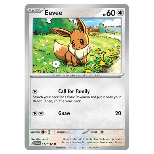 Eevee 113 card from the Pokemon set Stellar Crown