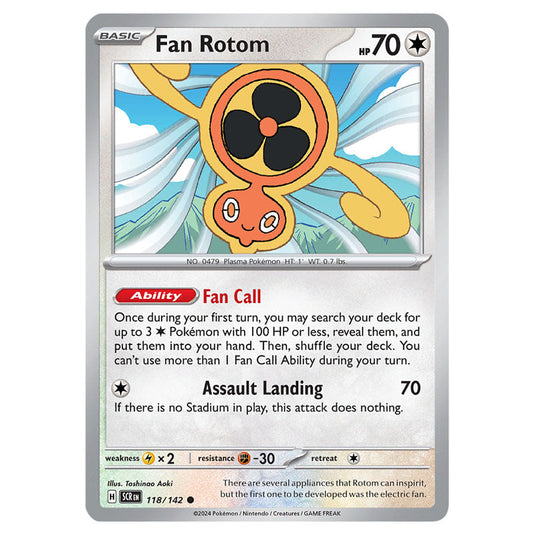 Fan Rotom 118 card from the Pokemon set Stellar Crown