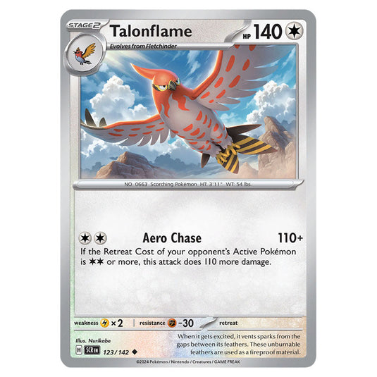 Talonflame 123 card from the Pokemon set Stellar Crown