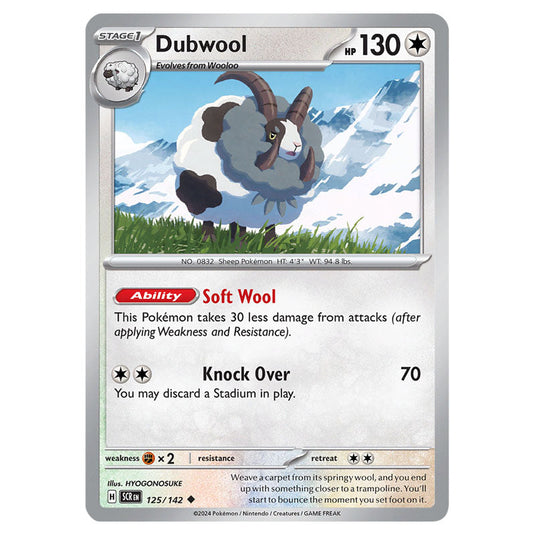 Dubwool 125 card from the Pokemon set Stellar Crown