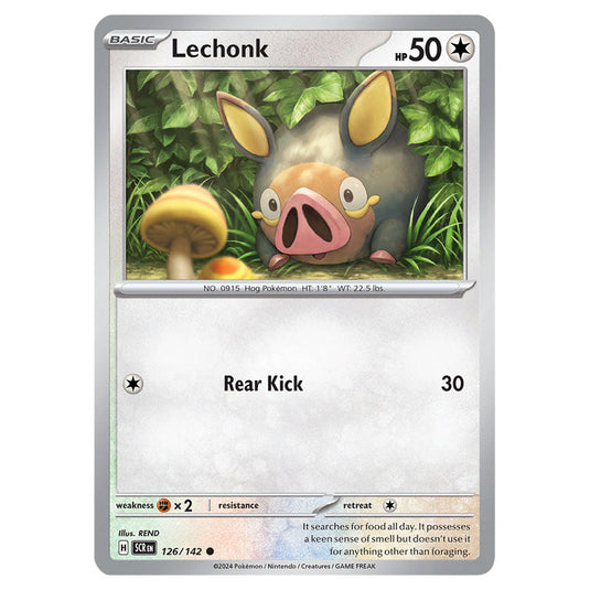 Lechonk 126 card from the Pokemon set Stellar Crown