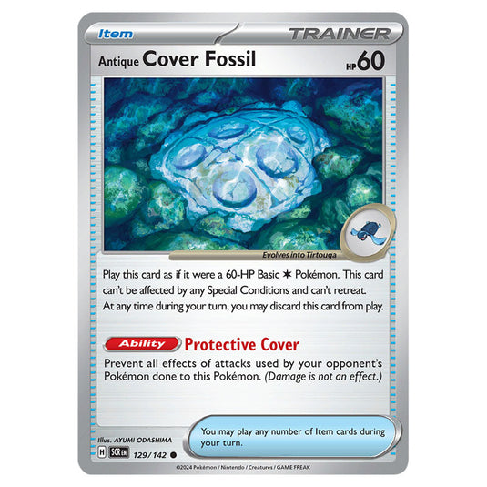 Antique Cover Fossil 129 card from the Pokemon set Stellar Crown