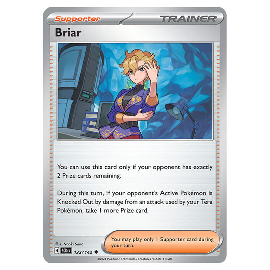 Briar 132 card from the Pokemon set Stellar Crown