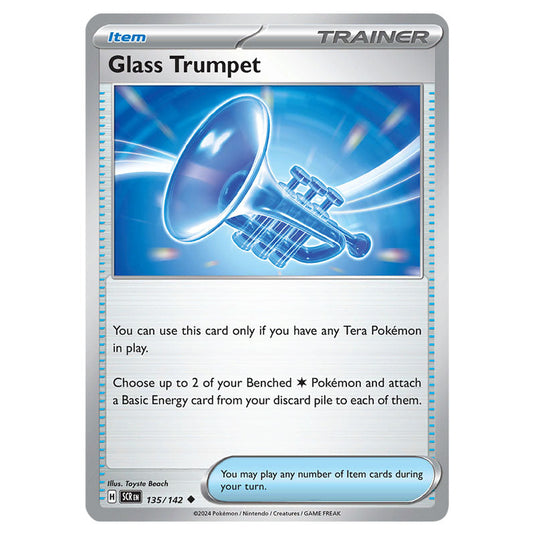 Glass Trumpet 135 card from the Pokemon set Stellar Crown