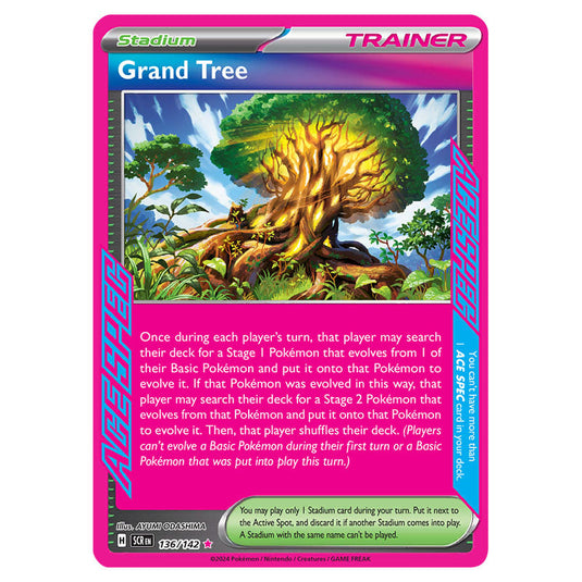 Grand Tree 136 card from the Pokemon set Stellar Crown