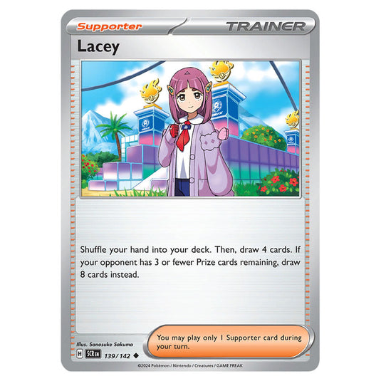 Lacey 139 card from the Pokemon set Stellar Crown