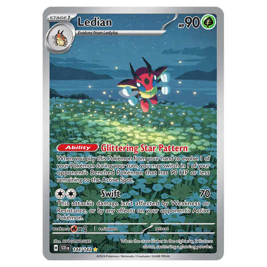 Ledian 144 card from the Pokemon set Stellar Crown