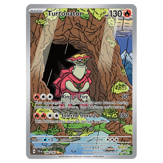 Turtonator 146 card from the Pokemon set Stellar Crown