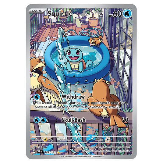 Squirtle 148 card from the Pokemon set Stellar Crown