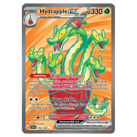 Hydrapple ex 156 card from the Pokemon set Stellar Crown