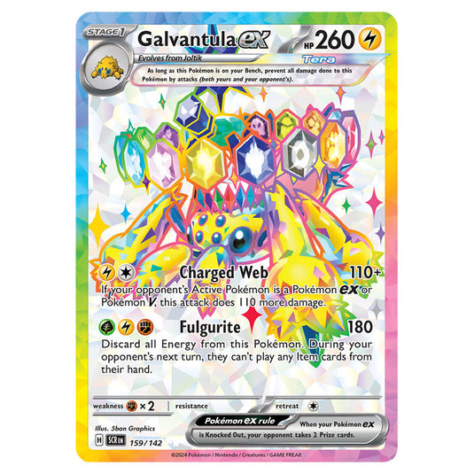 Galvantula ex 159 card from the Pokemon set Stellar Crown