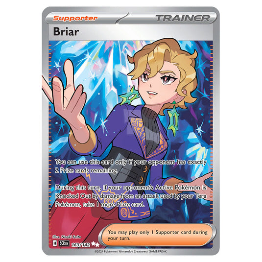 Briar 163 card from the Pokemon set Stellar Crown