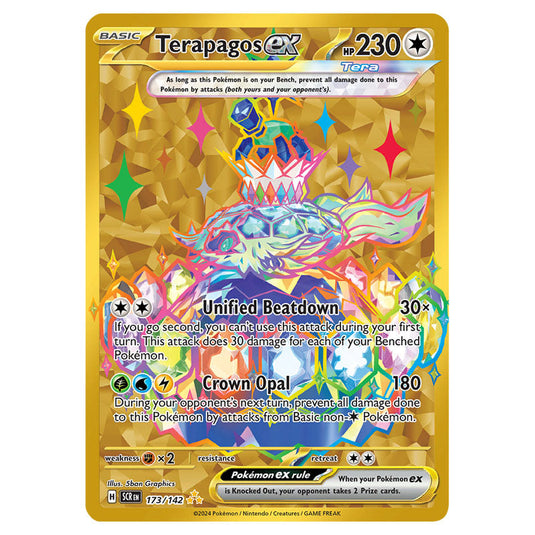 Terapagos ex 173 card from the Pokemon set Stellar Crown