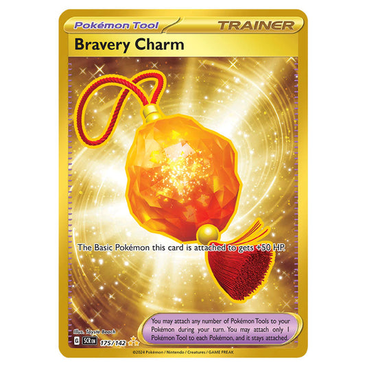 Bravery Charm 175 card from the Pokemon set Stellar Crown