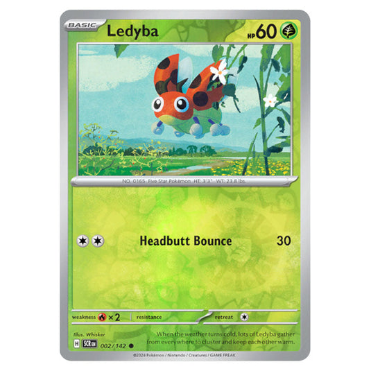 Ledyba 002 card from the Pokemon set Stellar Crown