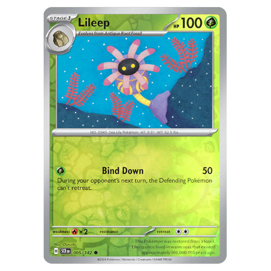 Lileep 005 card from the Pokemon set Stellar Crown