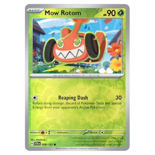 Mow Rotom 008 card from the Pokemon set Stellar Crown