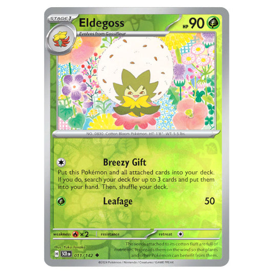 Eldegoss 011 card from the Pokemon set Stellar Crown