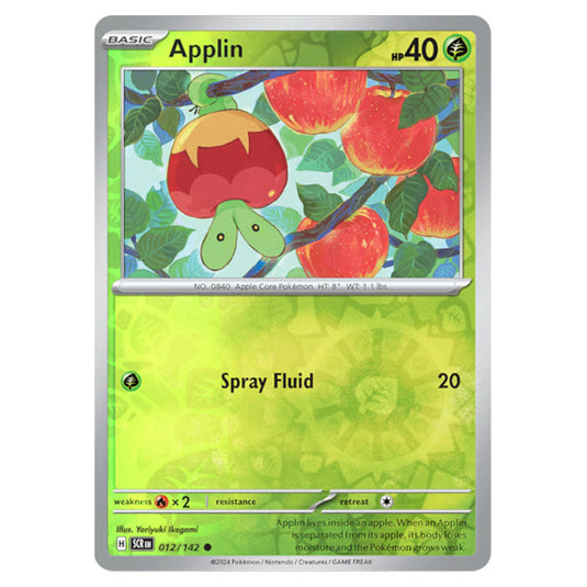 Applin 012 card from the Pokemon set Stellar Crown