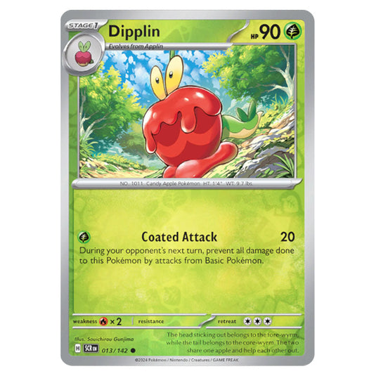 Dipplin 013 card from the Pokemon set Stellar Crown