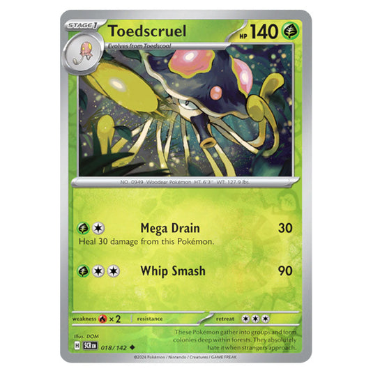 Toedscruel 018 card from the Pokemon set Stellar Crown