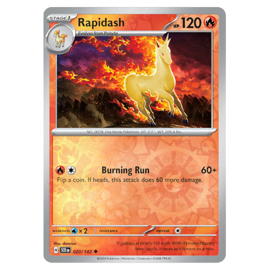 Rapidash 020 card from the Pokemon set Stellar Crown